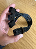 Shakmods 12VHPWR to 3 x 8 pin extension Cable with black cable combs 30cm