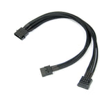Male Molex to 2x Sata Power Extension 30cm