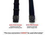 8 Pin PCIE - PSU Sleeved Cable 60cm for Corsair Modular Power Supply