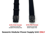 8 Pin PCIE - PSU Sleeved Cable 60cm for Seasonic Modular Power Supply